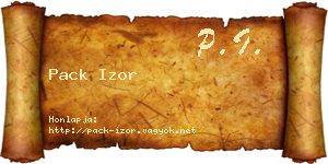 Pack Izor névjegykártya